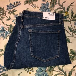 New CHAPS jeans slim boyfriend cut size 14